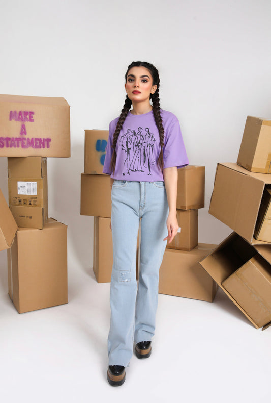 Lilac Cold Shoulder T-Shirt